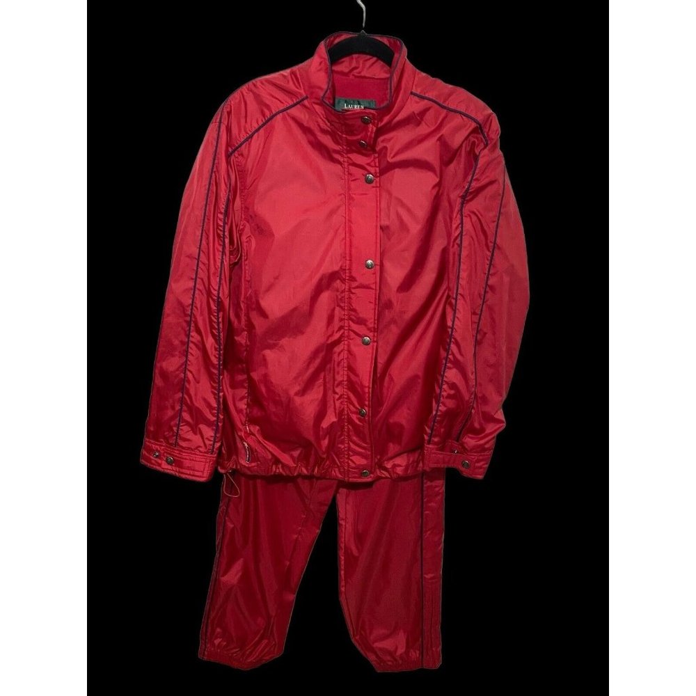 Ralph‎ Lauren LRL RED Windbreaker L Jacket M Pants Suit Nylon Sweat Track Set